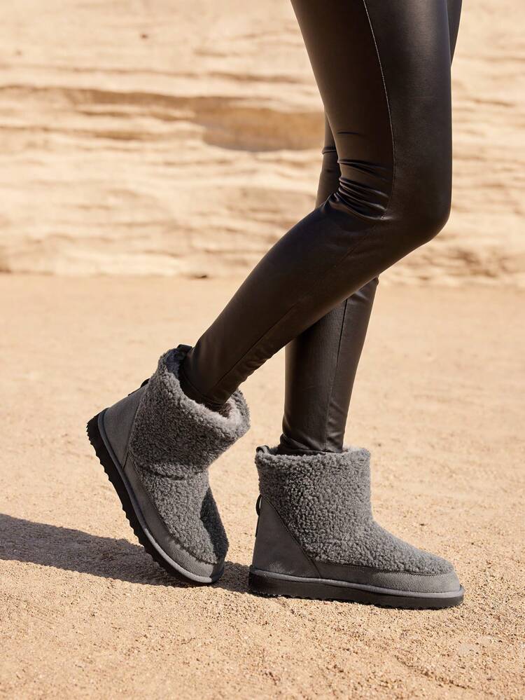 Silver Gray Snow Boots For 2023 Autumn & Winter With Lining