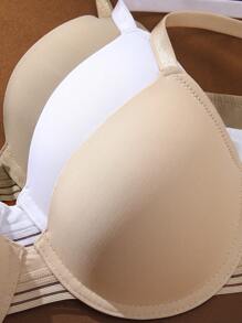 SHEIN 3pcs/Set Women's Adjustable Shoulder Strap Bra - Multicolor - View 6