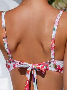 SHEIN Swim Bộ bikini in hoa dành cho nữ đi biển mùa hè Carnival - Nhiều màu - Xem 7