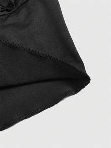 ROMWE Fairycore 女士夏季時尚蝴蝶刺繡領帶上衣 - 黑色 - 查看 3