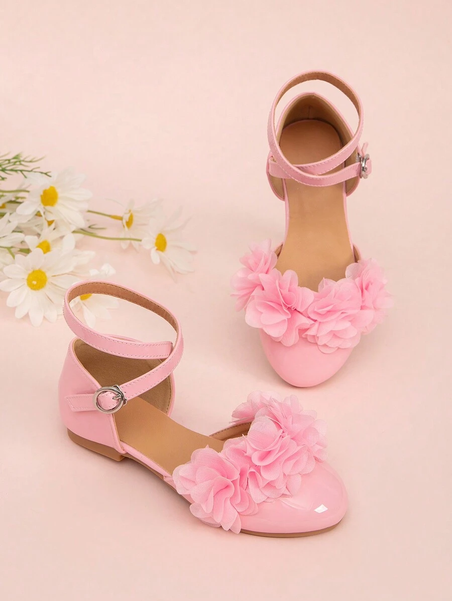 New Spring Collection Girls' Lovely Lace Casual Flat Shoes For Outdoor Activities - Pink - View 1