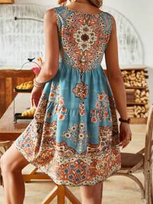 SHEIN LUNE Vestido Estampado Sin Mangas - Multicolor - Ver 2