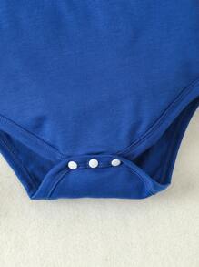 Baby Boy Short Sleeve Bodysuit With "I Love My Big Sister" Print - Blue - View 3