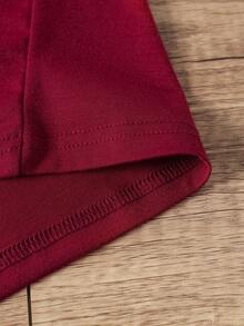 SHEIN LUNE 女士心形圖案印花t恤 - 紅木色 - 查看 6