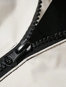 男士拼色字母印花冬季大衣 - 白色 - 查看 3