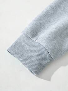 Men'S Fleece Love Letter Print Sweatshirt - Grey - View 3