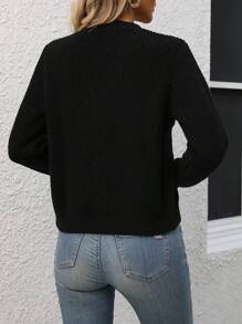 SHEIN Essnce Women's V-Neck Button-Up Cardigan - White - View 3