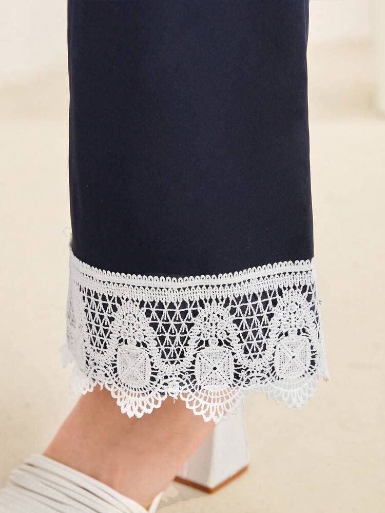 Lace Hem Splicing Women's Pants Fall Cloth For Women