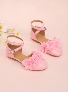 New Spring Collection Girls' Lovely Lace Casual Flat Shoes For Outdoor Activities - Pink - View 3