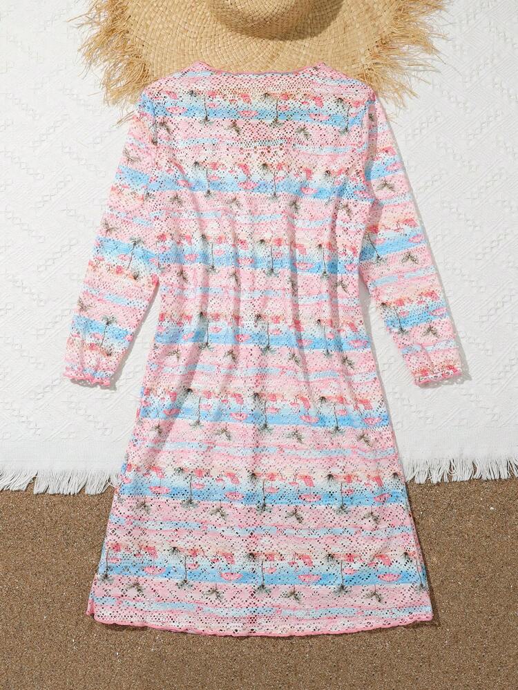 Tween Girls' Palm Tree Print Kimono Cardigan