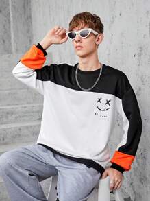 Teenage Boys' Color Block Cartoon Printed Sweatshirt Autumn Fall - Multicolor - View 4
