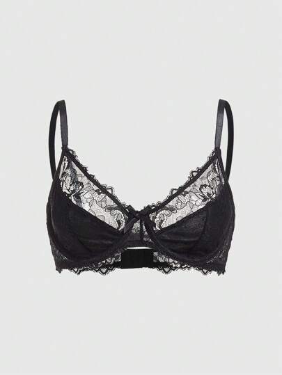 Goth Bralette a balconcino in pizzo, lingerie da donna