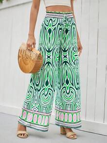 GENKIRA 女式印花全腰帶牛仔褲 - 彩色 - 查看 5