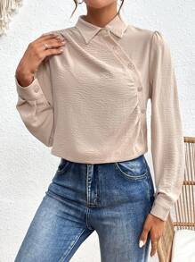 Zolique Blusa con volantes y hombros al descubierto - Albaricoque - Ver 3