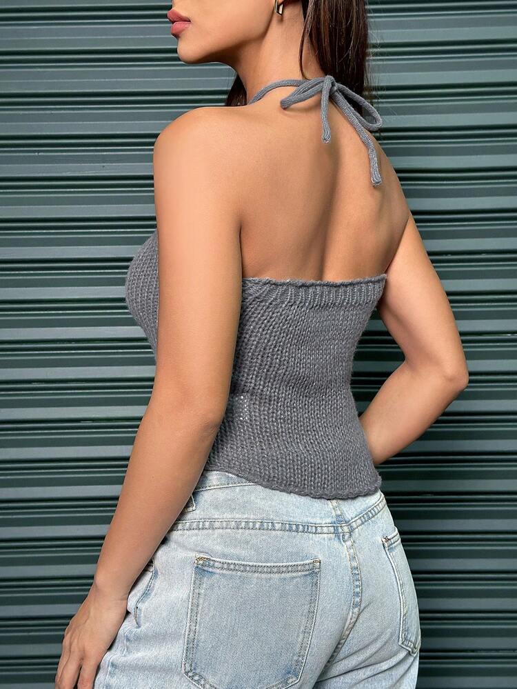 Women's Chunky Knit Halter Knit Top