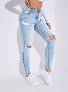 Jeans ajustados desgarro