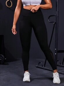 Yoga High Street 加大尺寸寬鬆腰帶側邊條紋運動打底褲,帶口袋 - 黑色 - 查看 3