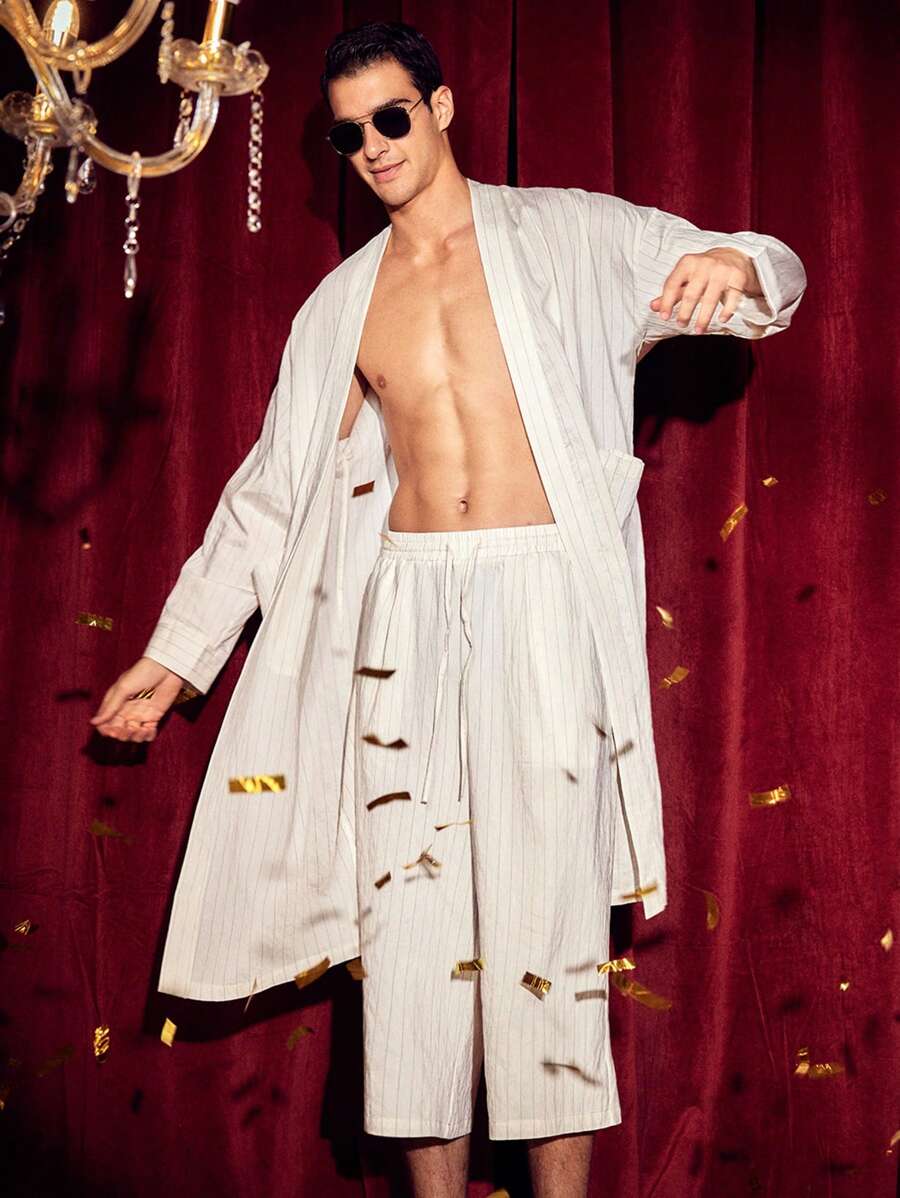 Manfinity VCAY Men'S Woven Shirt And Pants Set - White - View 1