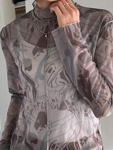 FRIFUL 女性全印花露縫線縫頭衣服 - 彩色 - 查看 6