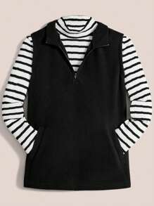 SHEIN LUNE Chaleco De Chaqueta De Mujer De Color Sólido - Multicolor - Ver 9