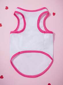 PETSIN 1件情人節心形字母印花寵物狗/貓背心 - 彩色 - 查看 3