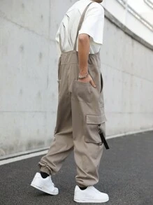 Manfinity Hypemode Men's Cargo Pocket Overall Jumpsuit - Grey - View 2