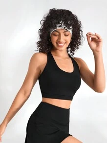 Lifespree Women'S Breathable Mesh Splice Sports Bra Top With Sexy Back - Black - View 6