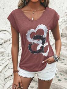 SHEIN Clasi Của phụ nữ Hình trái tim Áo ba lỗ - Màu đỏ tím - Xem 4