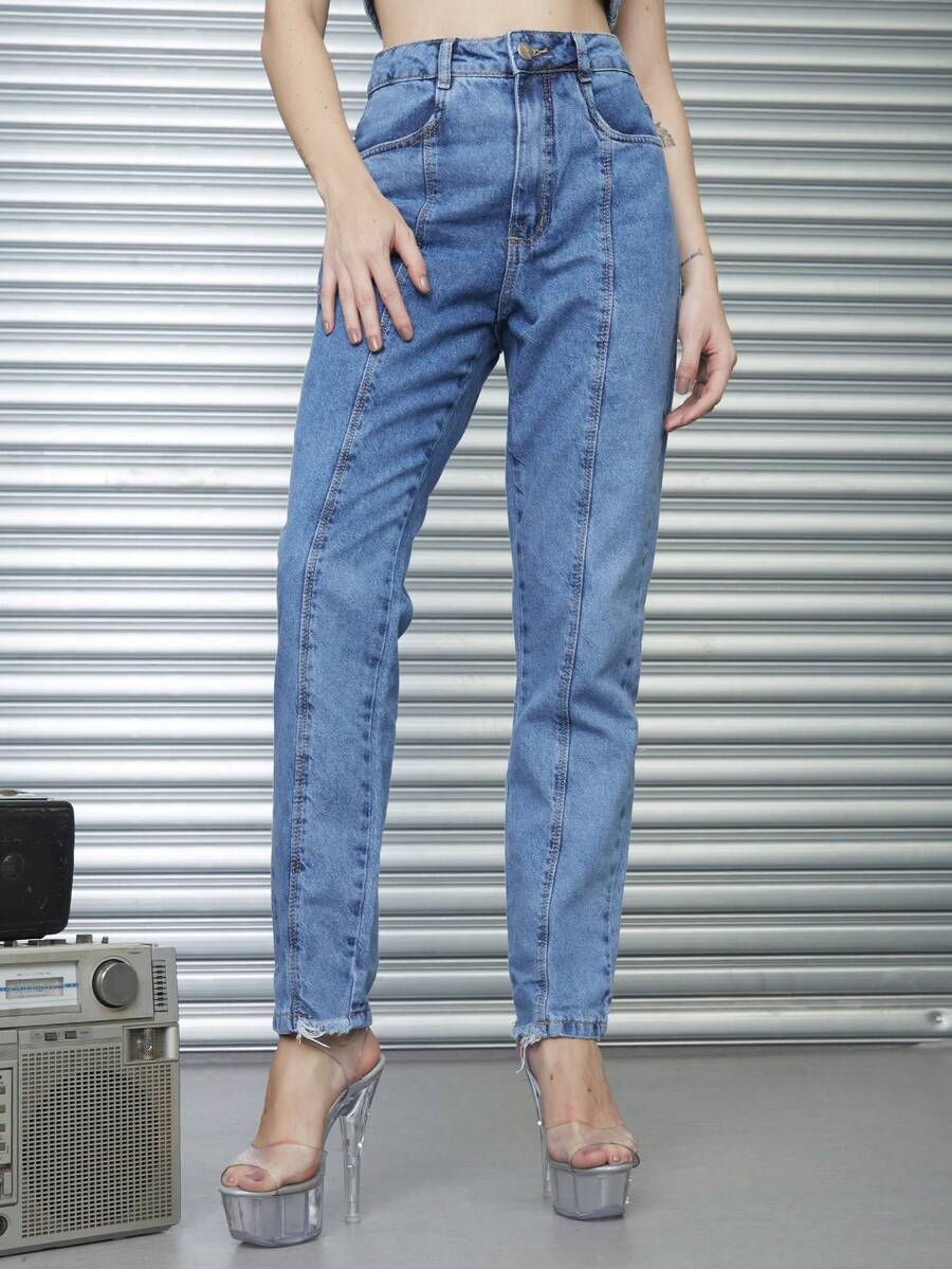 SHEIN 女士牛仔褲 - 藍色 - 查看 1