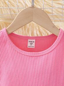 SHEIN Cô gái Tween Hoa In Váy có thắt lưng - Hồng - Xem 6