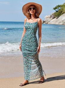 Aveloria Random Printed Spaghetti Strap Dress