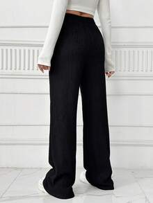 SHEIN Unity Casual And Comfortable Women's Pocketed Pants - Black - View 2