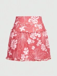 ROMWE Váy chữ A in hoa giản dị phong cách nghỉ dưỡng - Đỏ - Xem 2