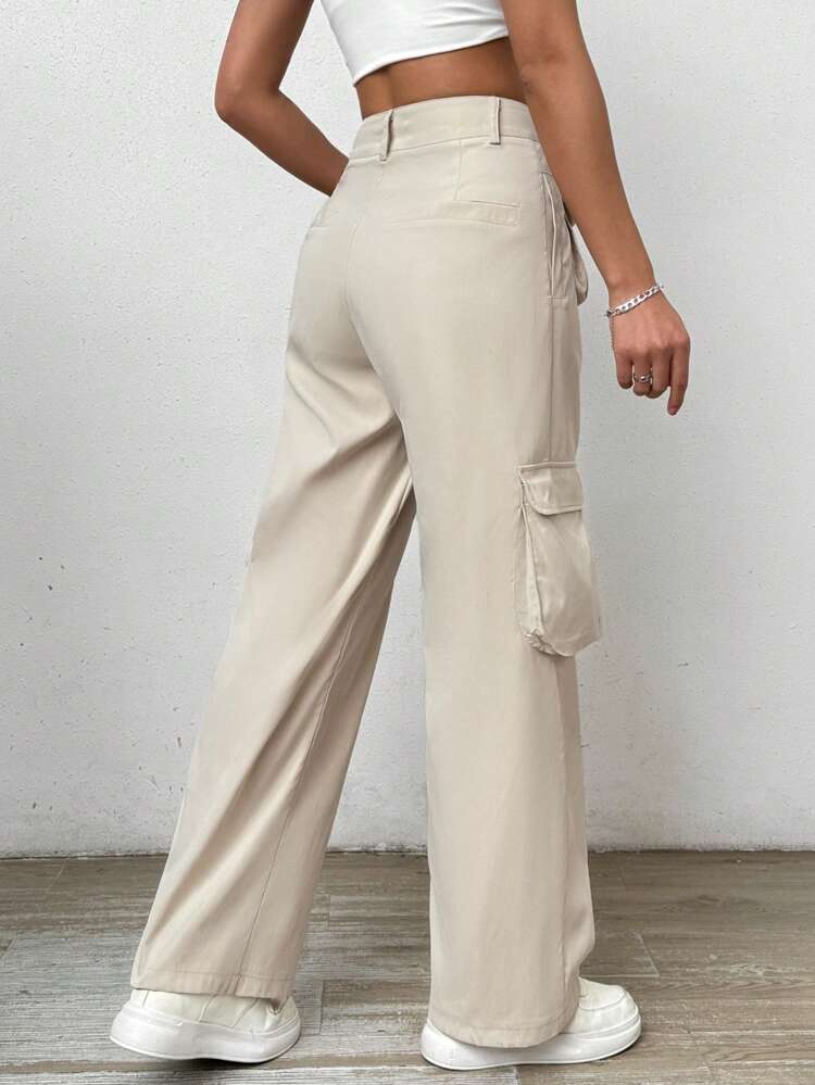 Women's Solid Color Cargo Pants