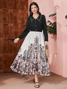 Mulvari 植物印花百褶裙 - 彩色 - 查看 5