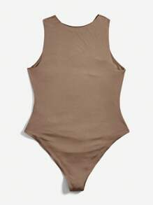 SHEIN Essnce 3 件大尺寸圓領荷葉邊露背連身衣 - 駝色 - 查看 9