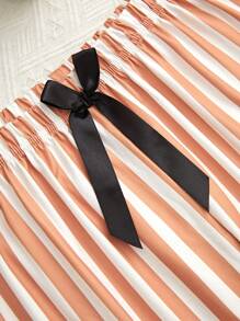 Của phụ nữ Slogan In sọc Ngắn tay Và Quần Bộ đồ ngủ - Nhiều màu - Xem 3