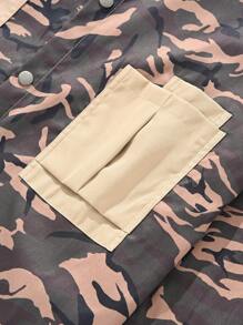 Manfinity Homme Men'S Camouflage Print Long Sleeve Shacket - Brown - View 7