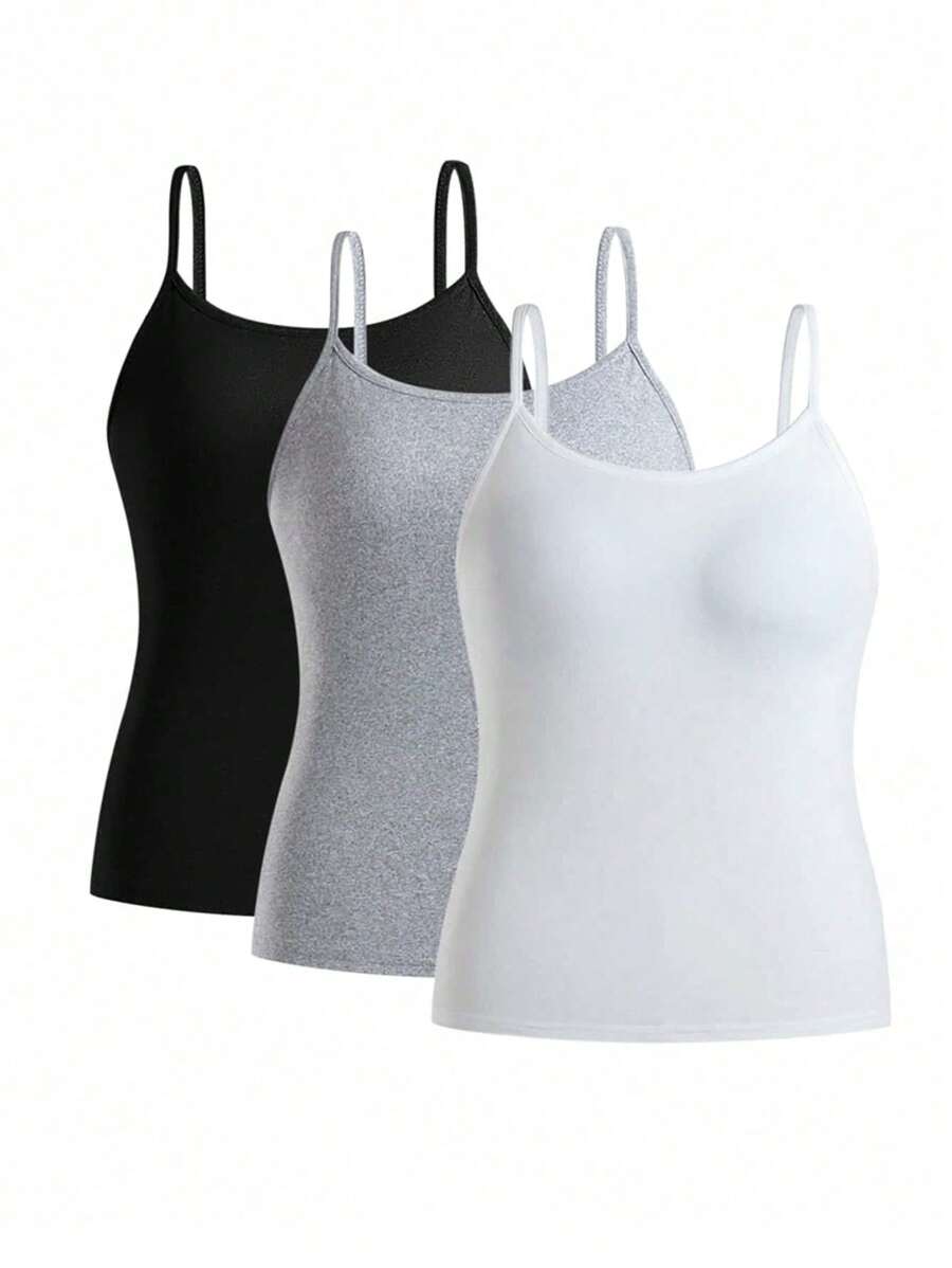Calvaya Plus 3pcs Solid Cami Top - Multicolor - View 1