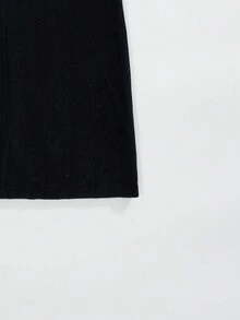 SHEIN Essnce 女士拉鍊前開中長裙子 - 白色 - 查看 3