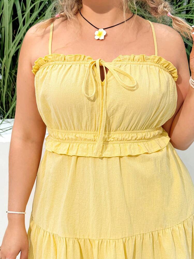 Plus Size Tie Front Cami Dress