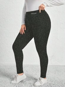 SHEIN LUNE Hơn Đồ họa Chữ cái Xà cạp - Màu xám đen - Xem 6