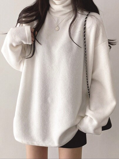 DAZY Women's High Neck Loose Fit T-Shirt