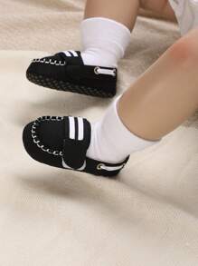 适合 0-1 岁男婴的春秋季软底学步鞋 - 黑色 - 查看 5