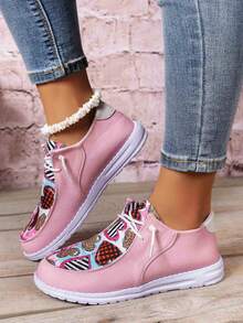 Màu hồng Đúng mốt Hình trái tim Của phụ nữ Giải trí Giày dép - Hồng - Xem 3