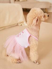 PETSIN Valentine's Day Pink Heart Mesh Tutu Dress For Pets - Multicolor - View 5