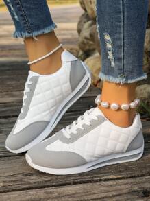 2025 Autumn Women's Autumn Lace-Up Sneakers, Fashionable, Versatile And Comfortable White Shoes