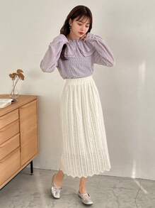 FRIFUL 女士純色蕾絲裙 - 米色 - 查看 3