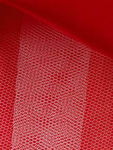 年輕女孩婚禮派對禮服，金箔網和花邊生日派對花童裙 - 紅色 - 查看 6