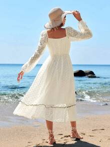 Aveloria Flower Cut Long Sleeve Dress - Multicolor - View 2